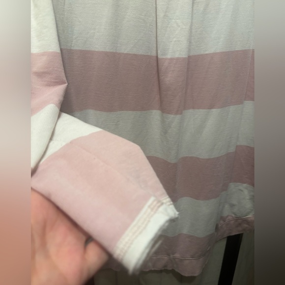 Z SUPPLY The Weekender Cotton Blend Oversized Striped High Low Pullover Top - Picture 3 of 8